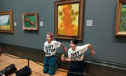Qué es Just Stop Oil, el grupo activista que arrojó sopa de tomate a «Los girasoles» de Van Gogh