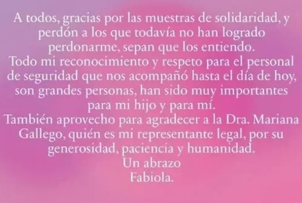 El primer posteo de Fabiola Yañez en redes sociales tras denunciar a Alberto Fernández